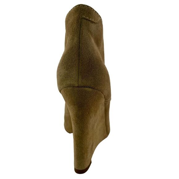 New Dsquared2 Women Shoes US 9 Booties Suede Leather Peep Toe Wedge Heel Lace-Up - Picture 14 of 17